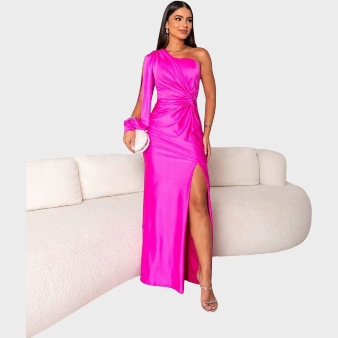 Марика – Елегантна дълга рокля на едно рамо