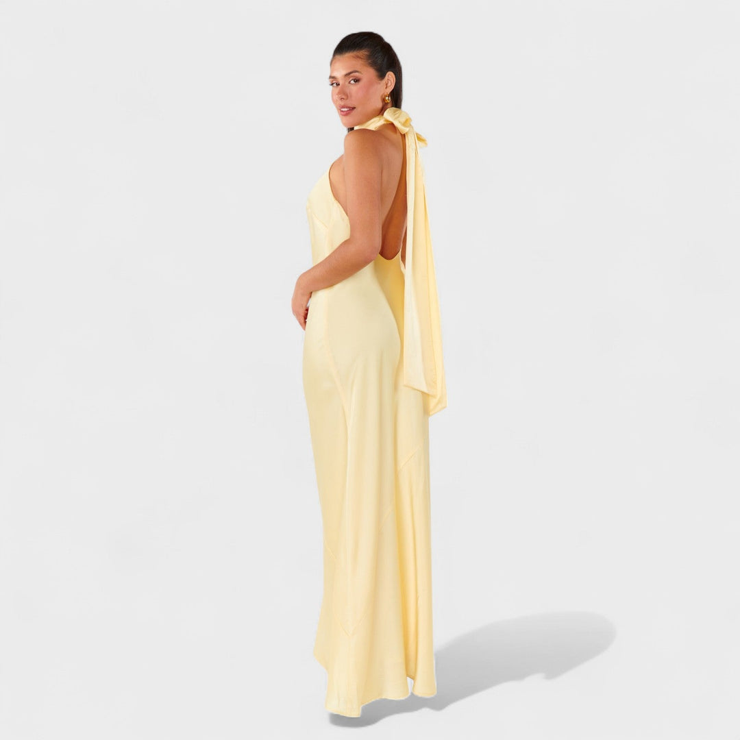 Мартина - Рокля с сатенена панделка