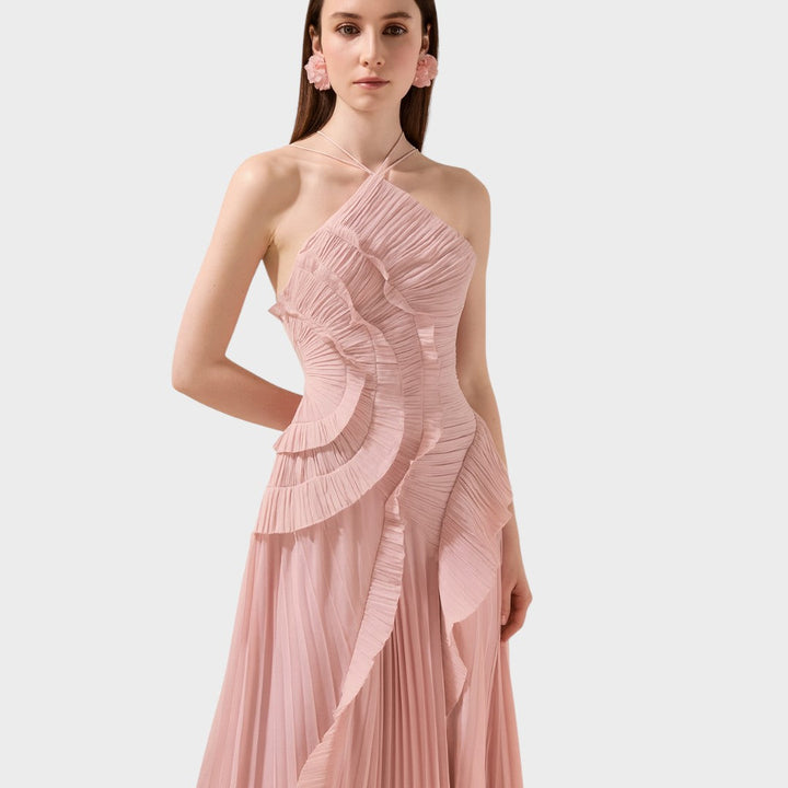 Ема - Дълга рокля с волани