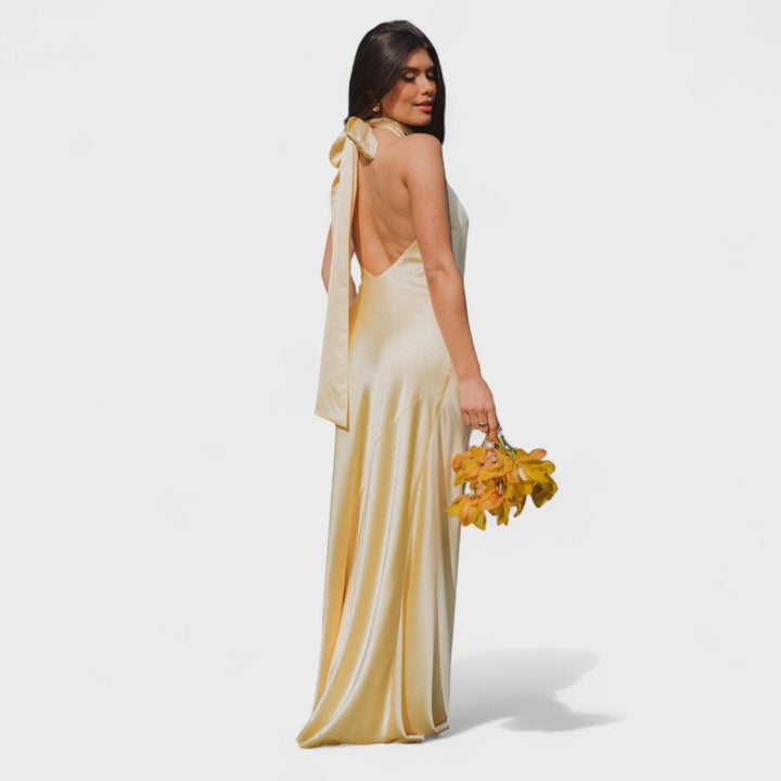 Мартина - Рокля с сатенена панделка