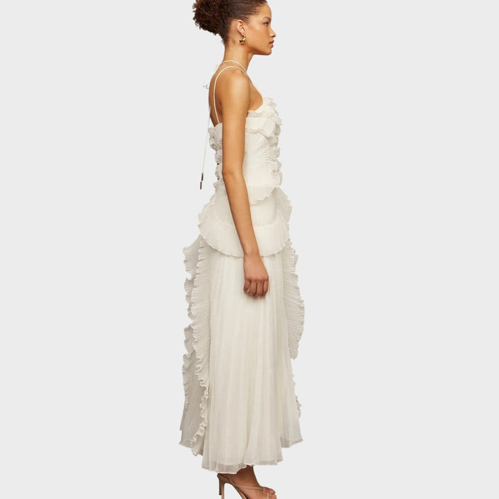 Ема - Дълга рокля с волани