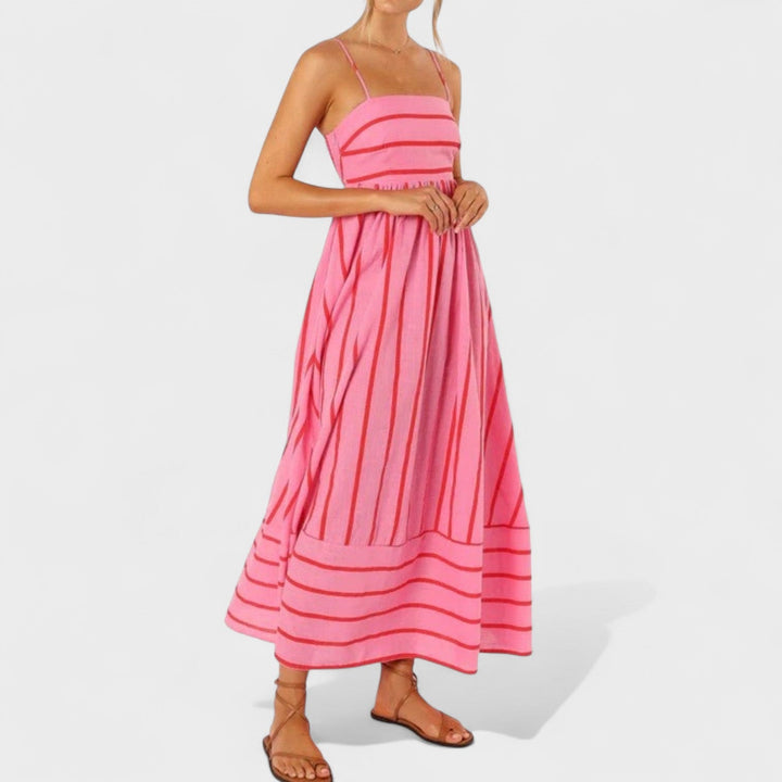 Изабел - Дълга рокля с райета