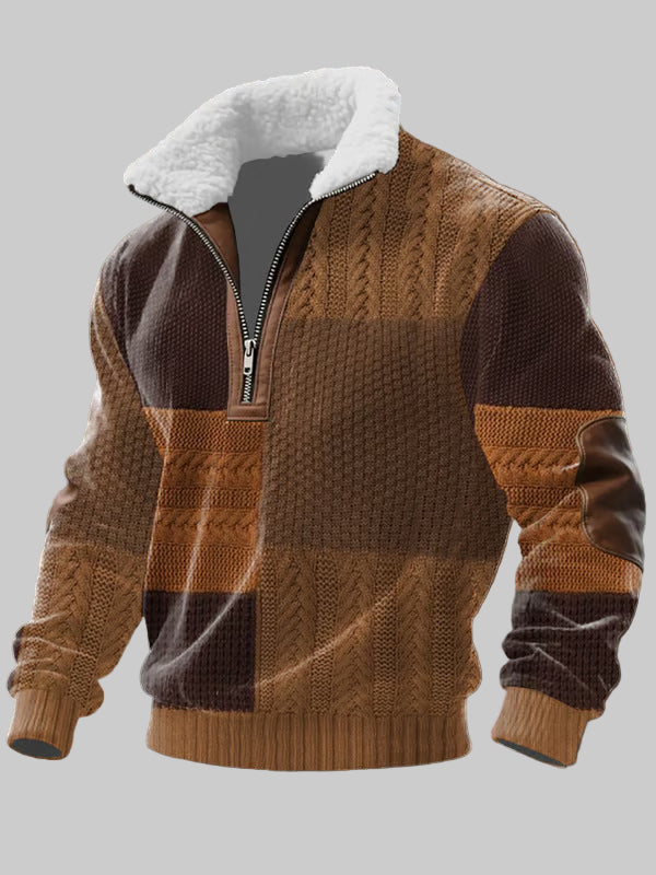 Петър - Суитшърт с цип и висок як с козина