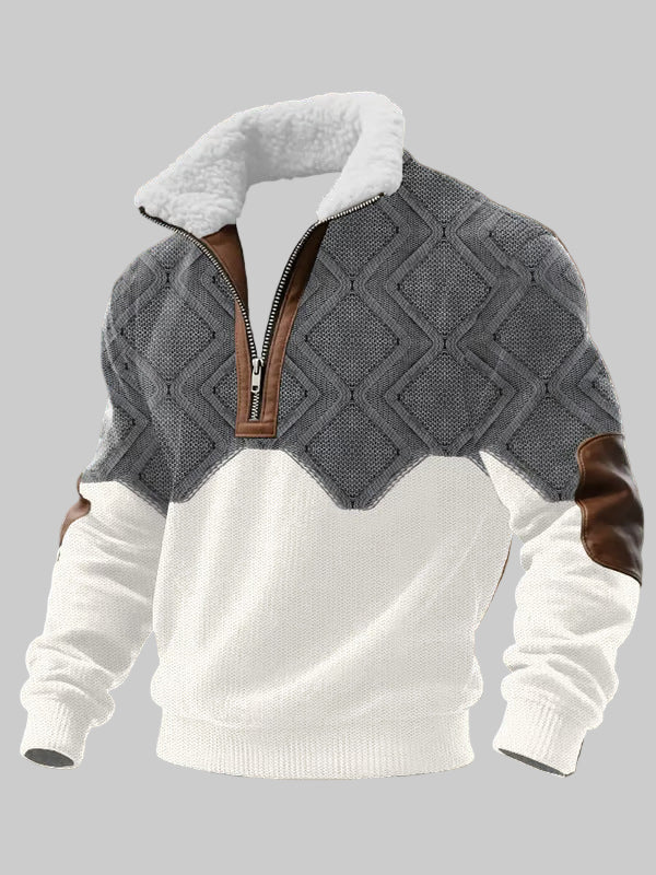 Радко - Суичър с цип и висок як с козина