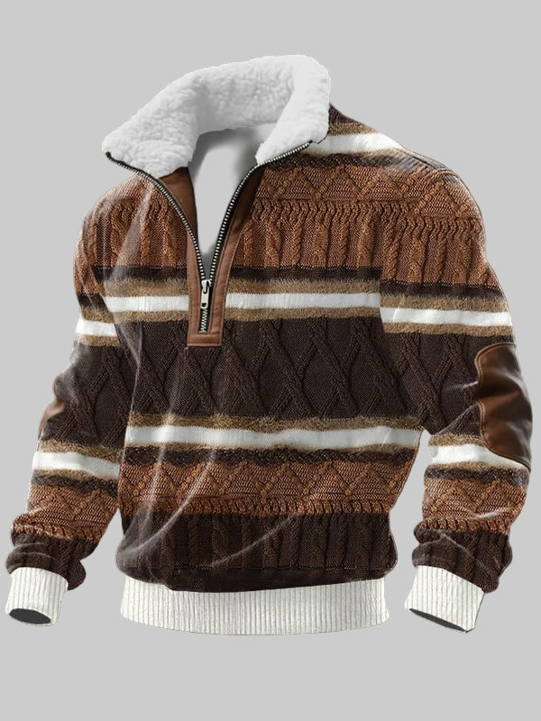 Иван – Суичър с цип и висок яка с пух