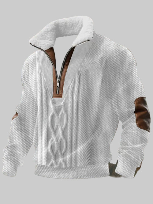 Красимир - Пуловер с цип и висок яка с козина