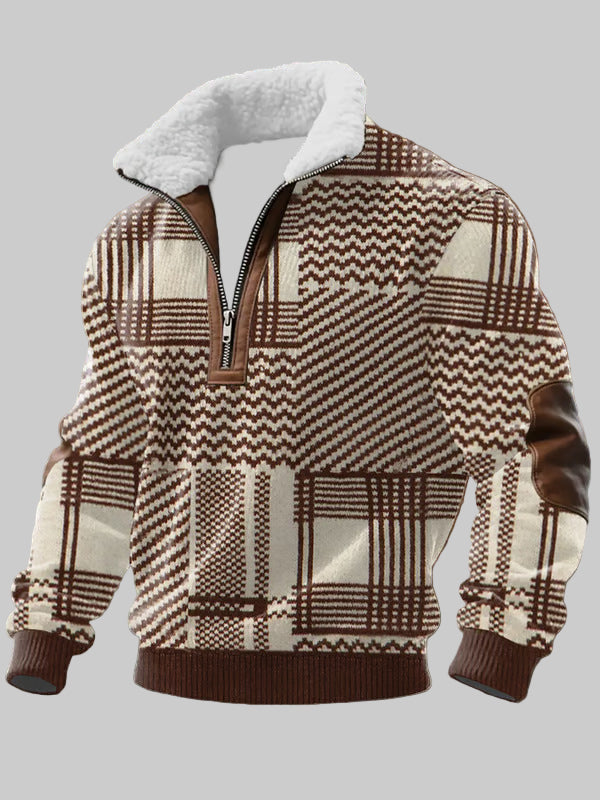 Димитър - Суичър с цип и висок яка с козина