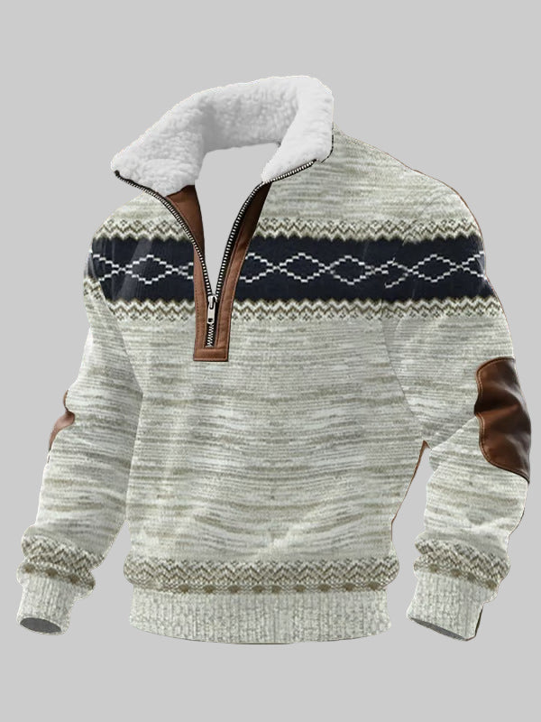 Васил - Суитшър с цип и висок колан от козина