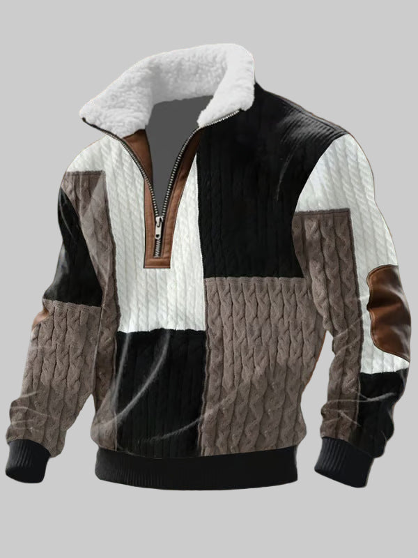 Андрей - Суитшърт с цип и висока яка с козина