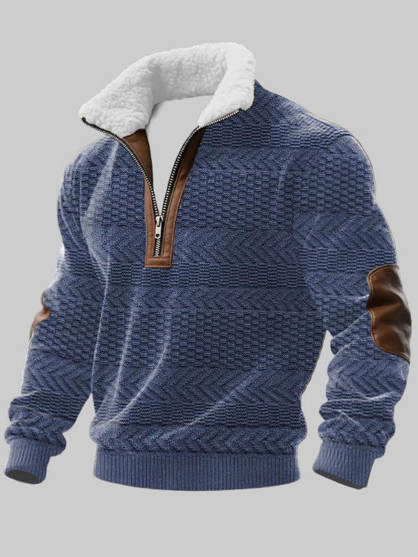 Георги - Суитшърт с цип и висок як с козина