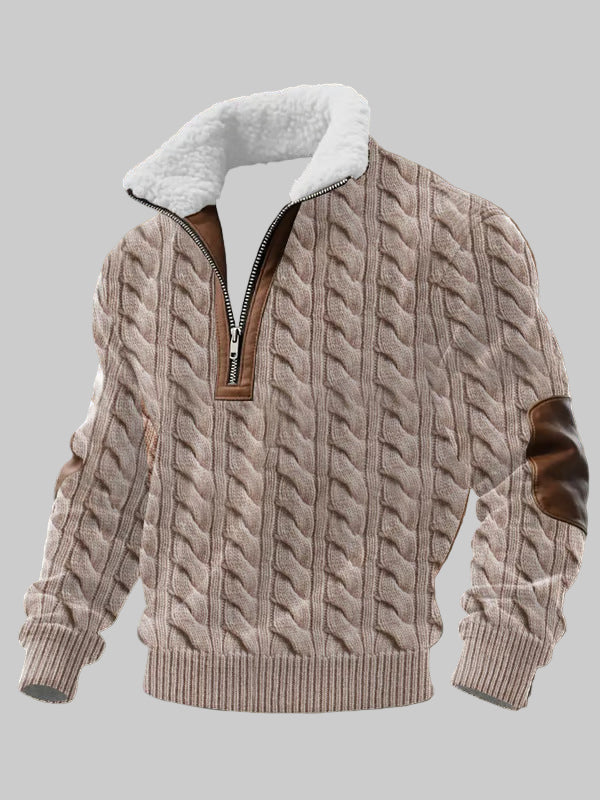 Николай - Суитчер с цип и висок яка с козина