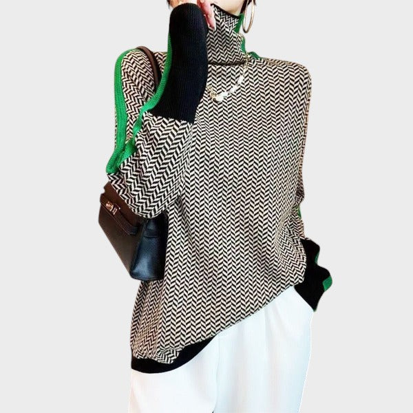 Жесика - Пуловер с висока яка