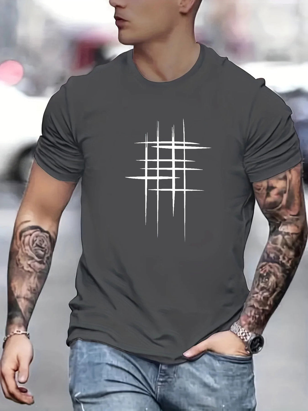 Яна - Стилен t-shirt с кръгло деколте и графичен принт