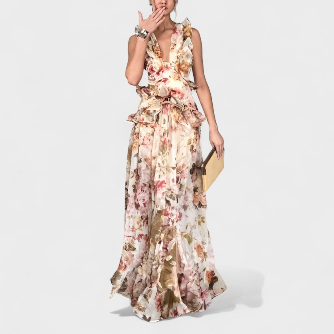 Изабела - Дълга цветна рокля