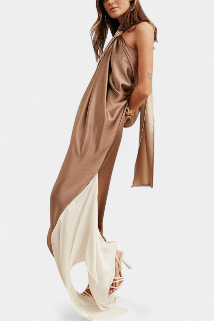 Петра Макси Рокля с Неправилен Рез и Открити Гърба