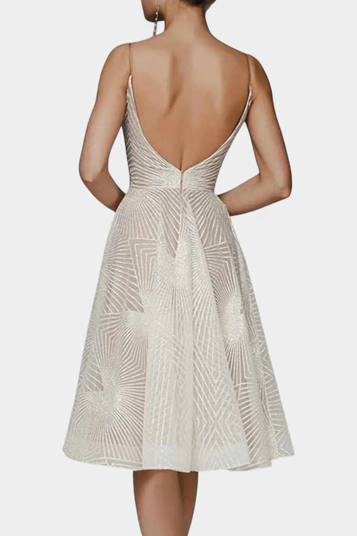 Драгана Дълга Рокля с Бродерия и А Силует