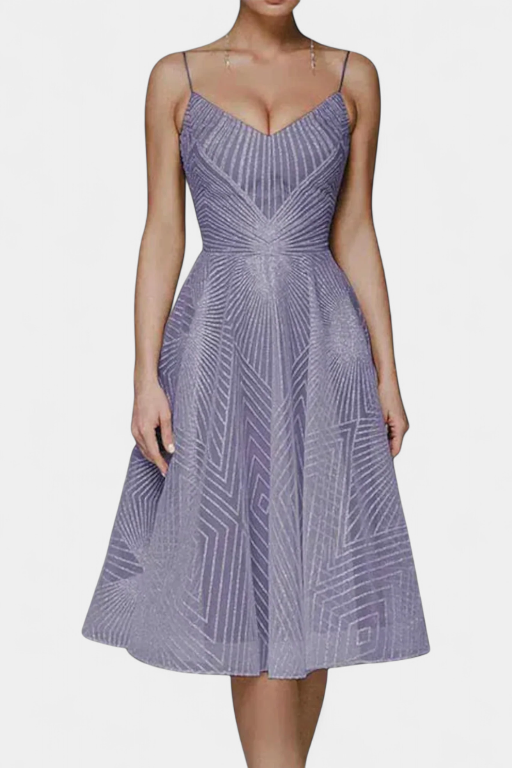 Драгана Дълга Рокля с Бродерия и А Силует