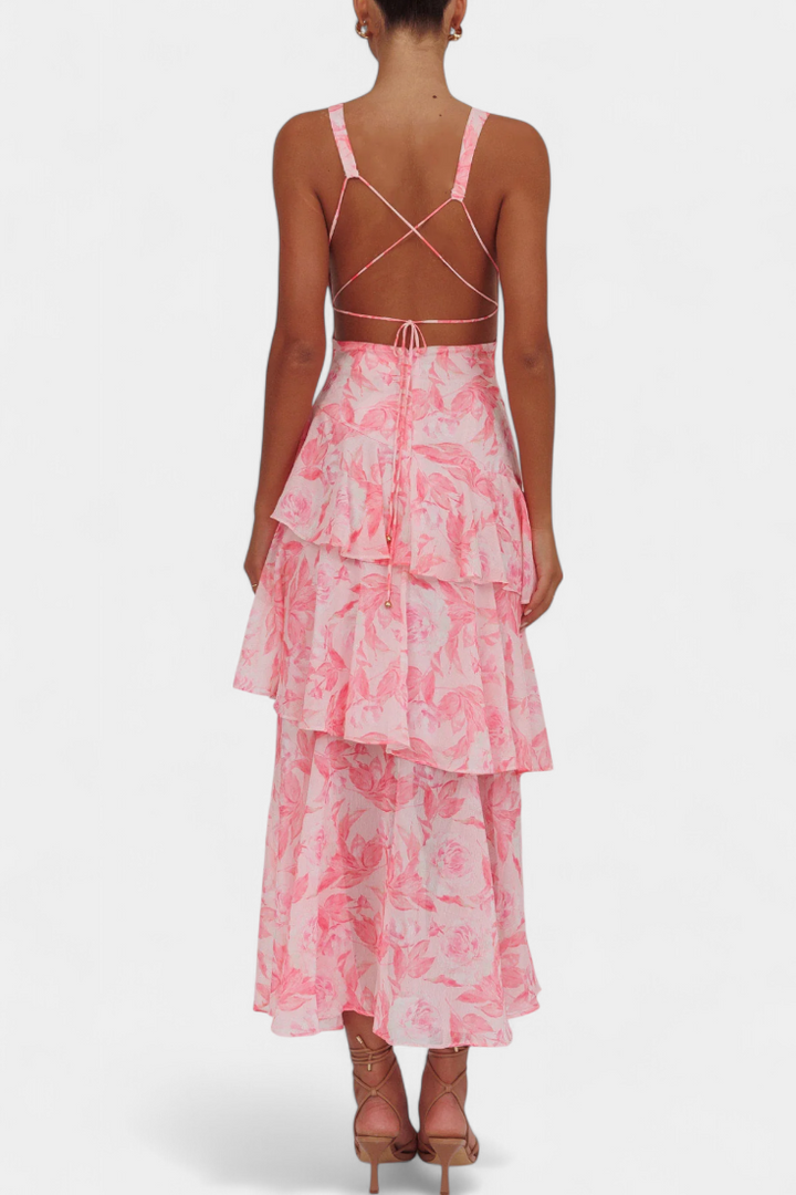 Валентина - Рокля от Шифон с V-Изрез и Пухкави Ръкави